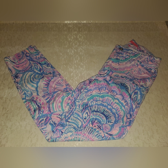 Lilly Pulitzer Pants - Lilly Pulitzer Kelly Skinny Ankle Pants Happy As A Clam Sz 0